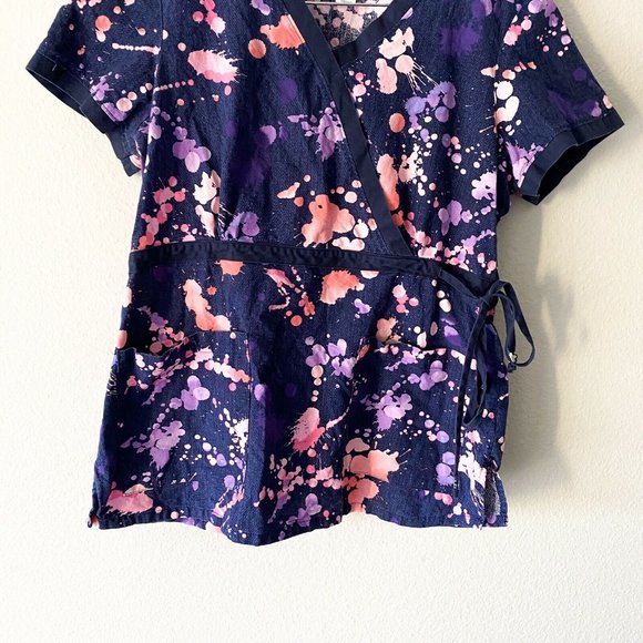 Kai Kathy Peterson Nursing Blouse Blue Paint Splat - Picture 3 of 5